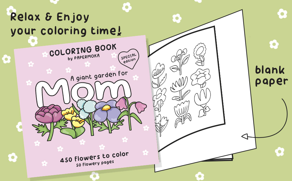 coloring book flowers for mom